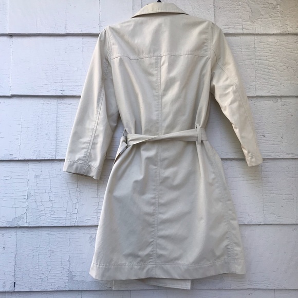 Lacoste Beige Button Up Trench Sz 38 - Picture 6 of 8